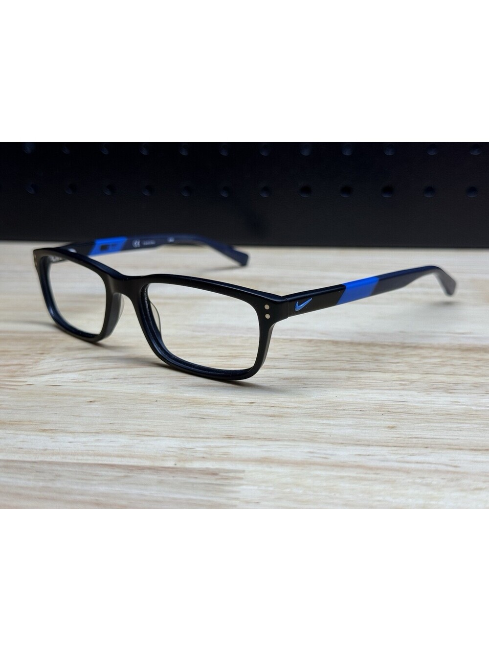 Nike 7237 011 Eyeglasses Frames Black Blue Rectangle 52[]17-140 Frames Only